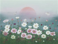 Rising sun and cosmos|昇陽秋桜
